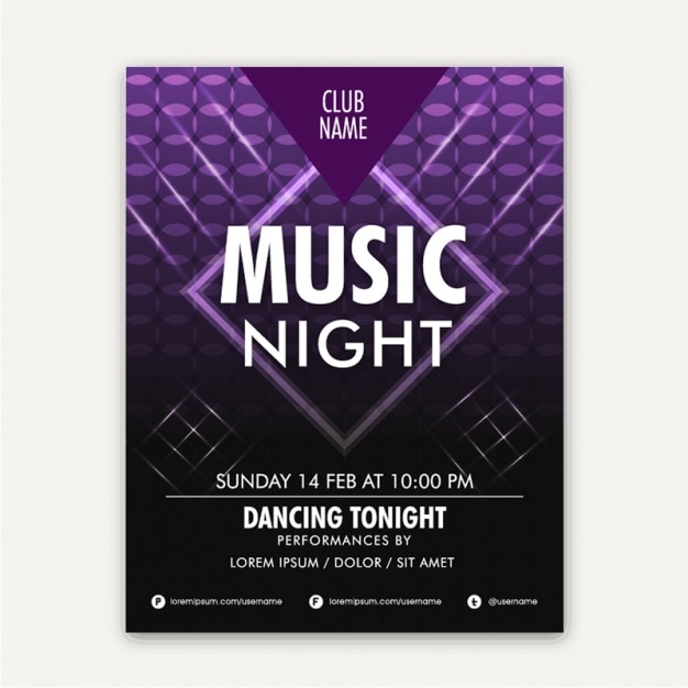 Black and purple party poster
