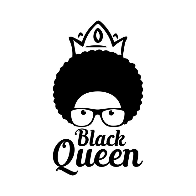 Black queen black history month illustration