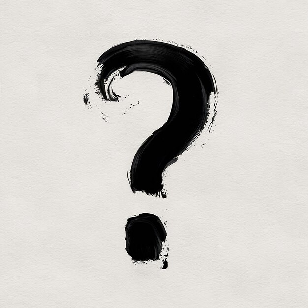 Vector a black question mark is on a white background