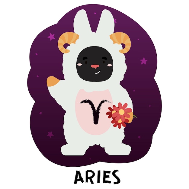 Black rabbit dressed as zodiac sign - Aries