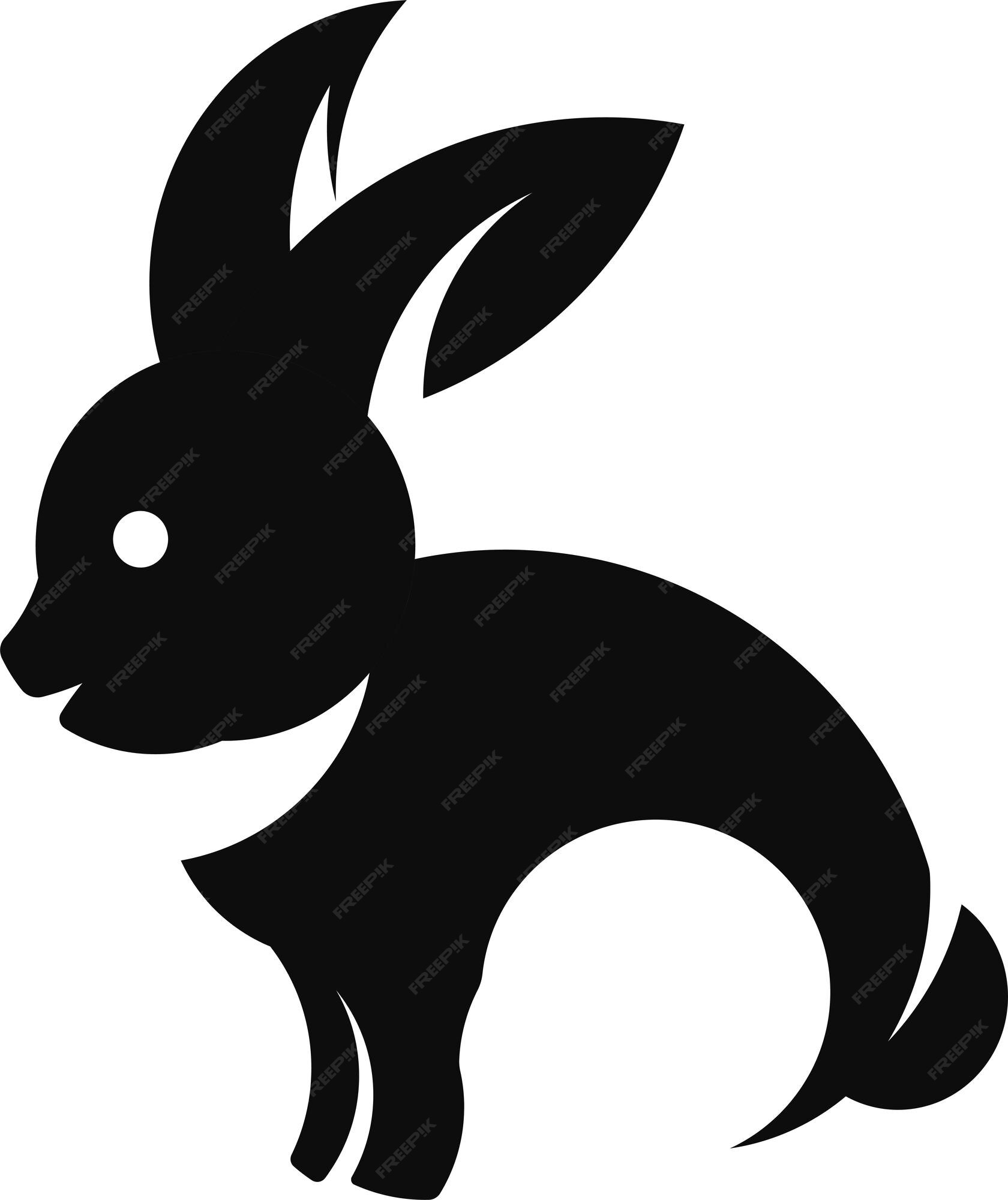 Premium Vector | Black rabbit flat design