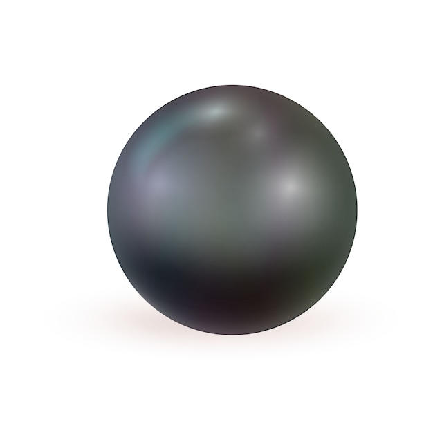 Black realistic pearl isolated 