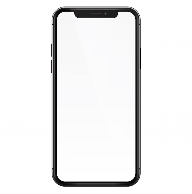 black realistic smartphone