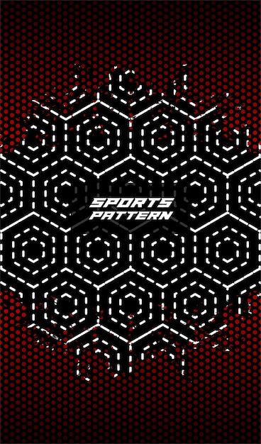 A black and red background with a pattern that says sports pattern.