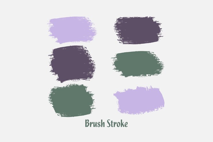 Vector black red brush stroke collection