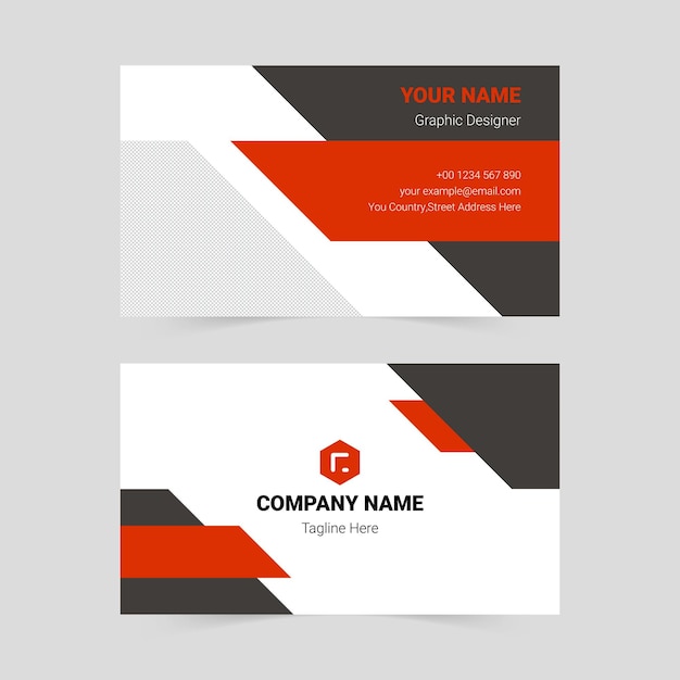 Black and red business card template