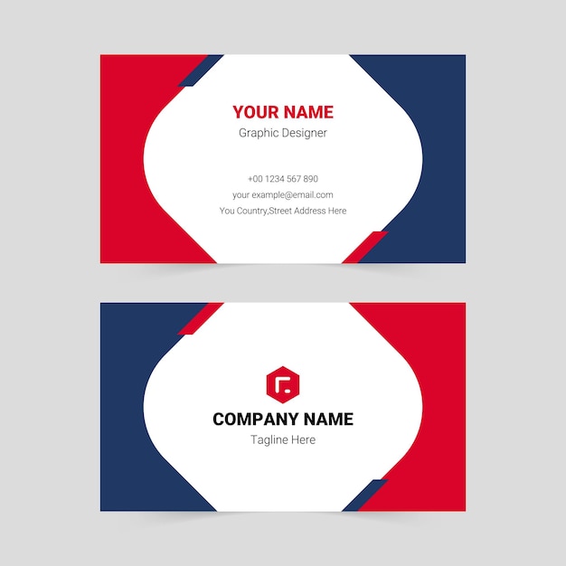 Vector black and red business card template