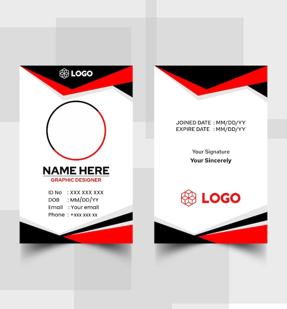 Black red business card template