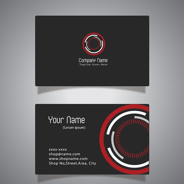 Black and Red Business Card