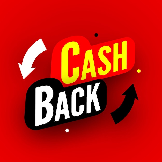 Vector black and red cash back banner vector ilustration