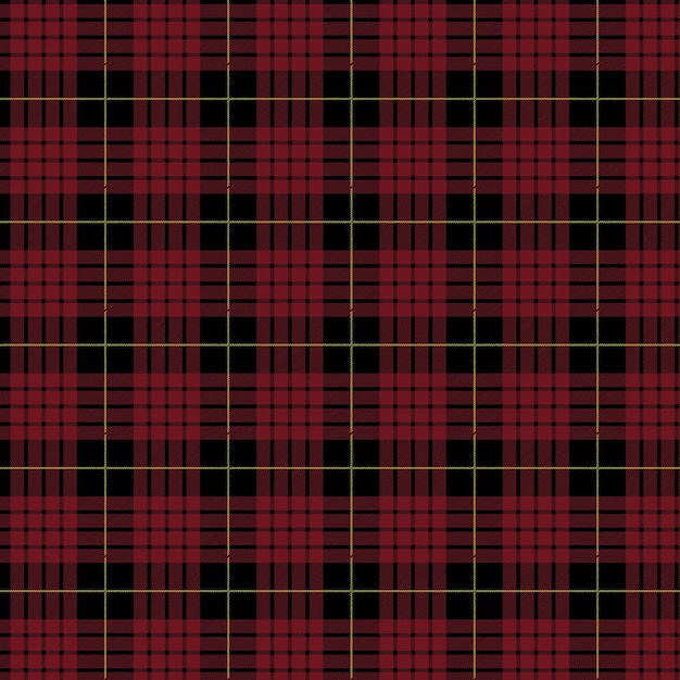 Black Red Checkered Seamless Pattern Tartan Pattern Flannel Shirt Trendy Tile Vector Illustration