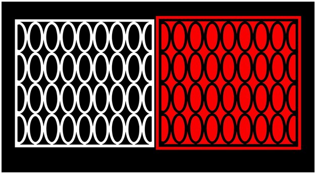 A black and red design with a pattern of arabic letters.