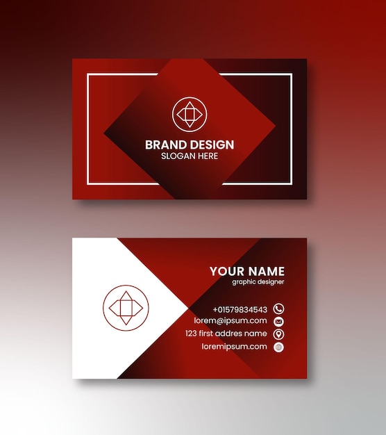 Vettore black amp red gradient modern company business card (carta da visita della società moderna)