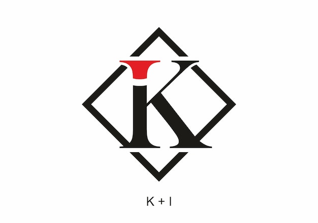 KI頭文字の黒と赤