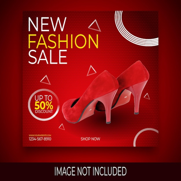 black and red minimalist fashion social media post template