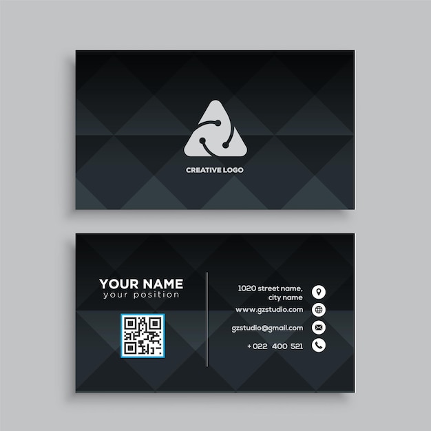 black red Modern professional business card premium Free Vector