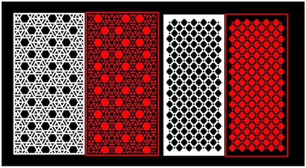 A black and red pattern with a red heart.