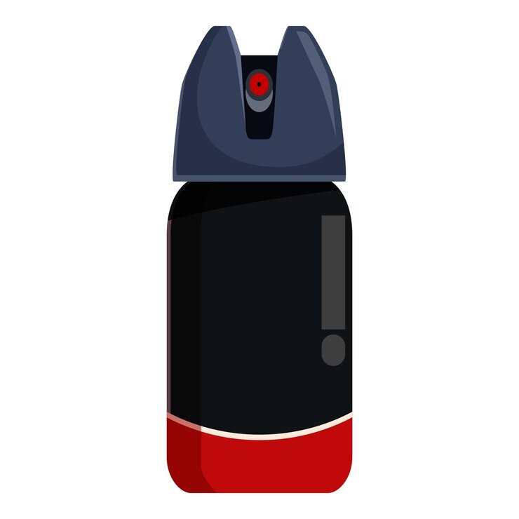 Vector black and red pepper spray canister for self defense