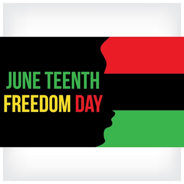 Vector a black and red sign that says june teenth freedom day