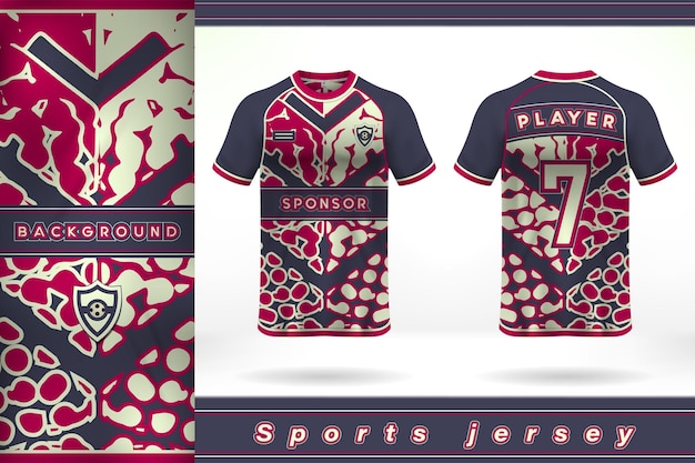 Black red and white sports jersey template design