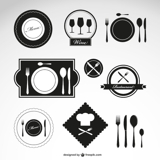 Vector black restaurant logos