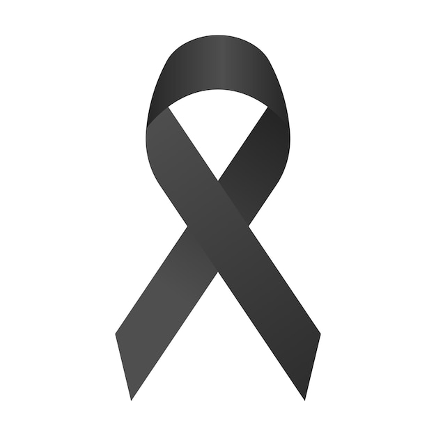 Vector a black ribbon is a symbol of support for the victims of the war.