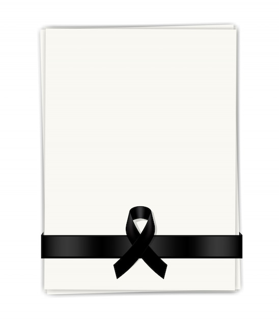 Vector black ribbon and paper