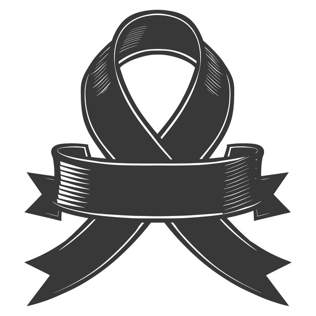 Vector black ribbon a symbol of remembrance or mourning