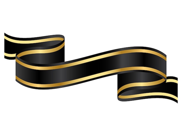 Black Ribbon with Golden Lines