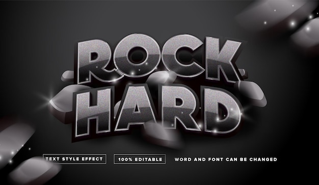 Black rock hard text style effect bewerkbaar