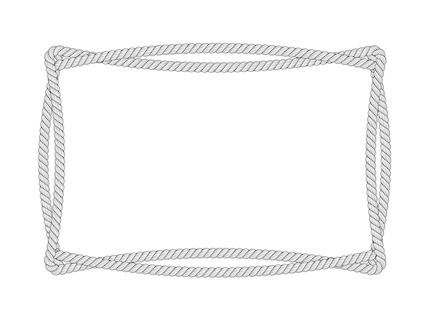 Вектор Вектор рамки черной веревки