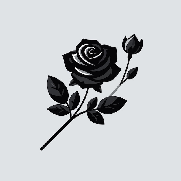 Vector black rose vector rose