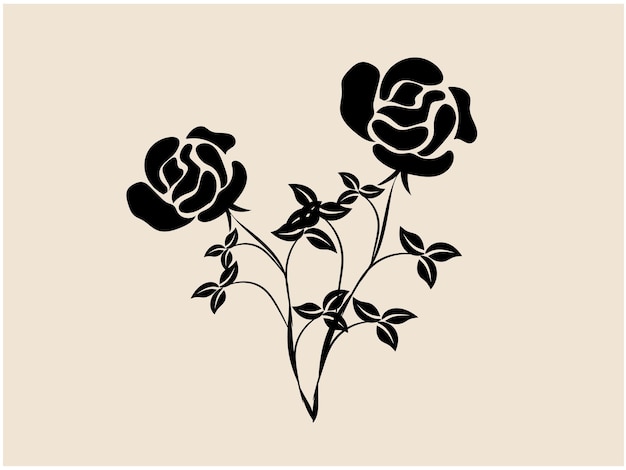Vector a black rose with a white flower on it