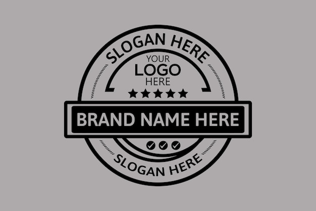 Vector black round badge logo circle flat logo vector