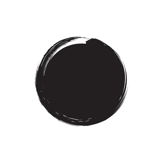 벡터 검은색 둥근 버튼 손으로 칠한 잉크 블롭 손으로 그린 그런지 서클 웹용 그래픽 디자인 요소