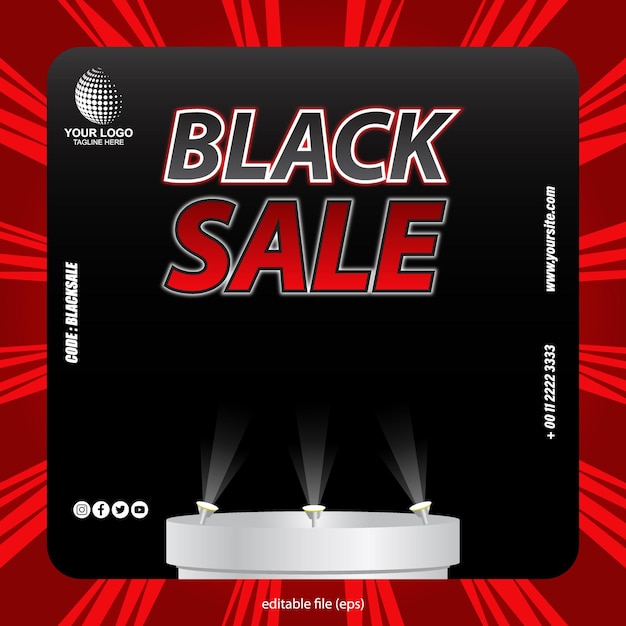 Black sale campaign editable template