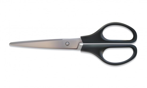 Black scissors  on white background.  illustration