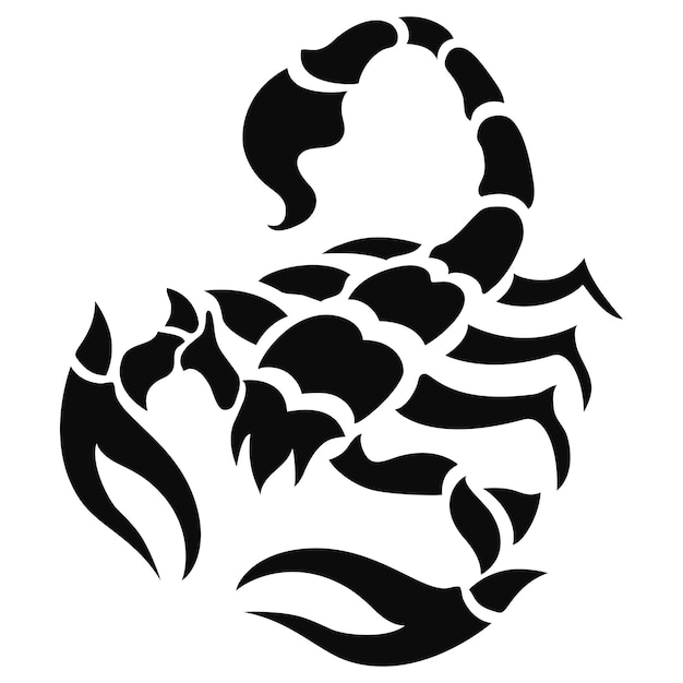 Black scorpion unique tattoo silhouette