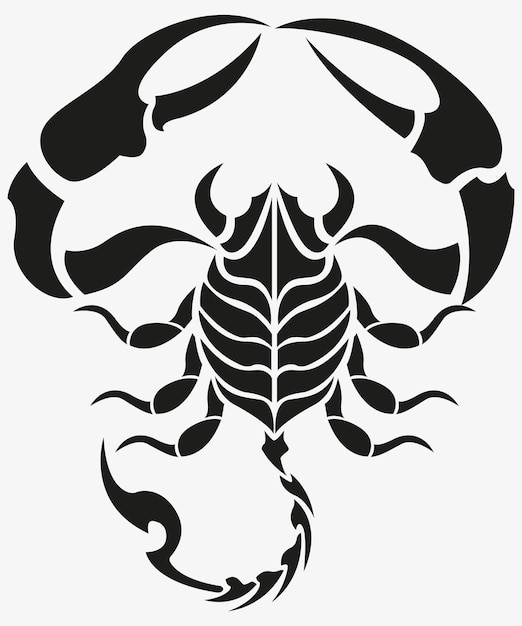 Vector a black scorpion with a white background.