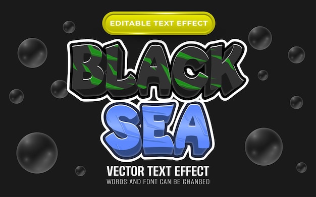 Black sea editable text effect