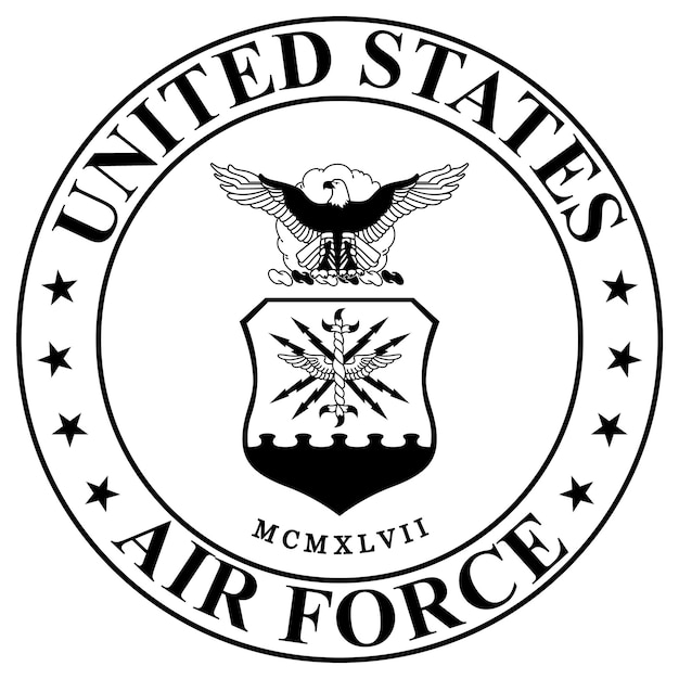 Vector black seal of the united states air force