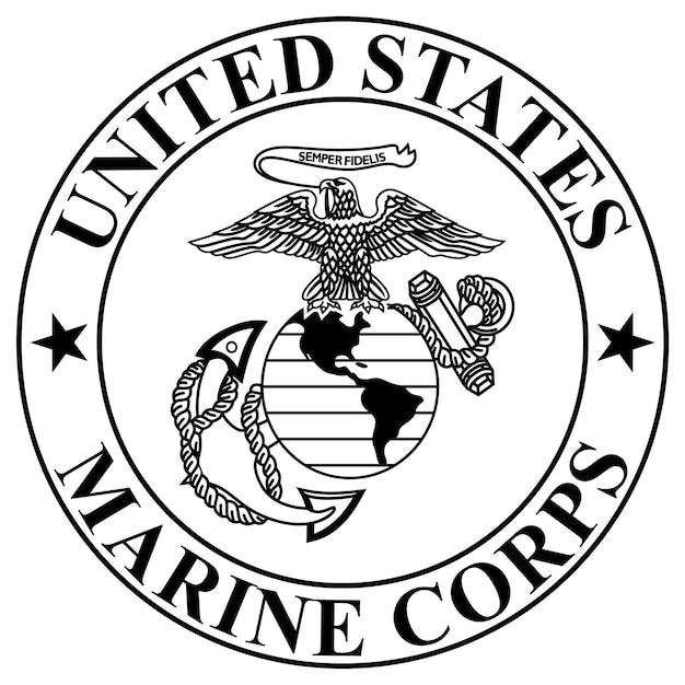 Vector black seal of the united states marine corps