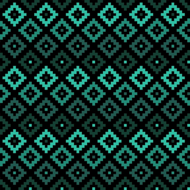 Black seamless pattern with green kilim