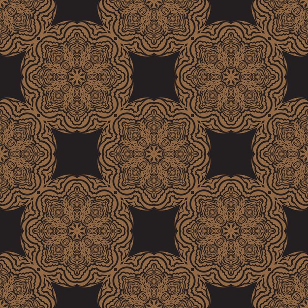 Black seamless pattern with vintage ornaments. good for backgrounds, prints, apparel and textiles. vector illustration.