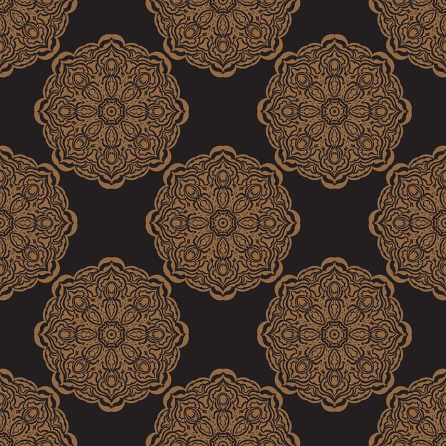 Black seamless pattern with vintage ornaments. Good for backgrounds, prints, apparel and textiles. Vector illustration.