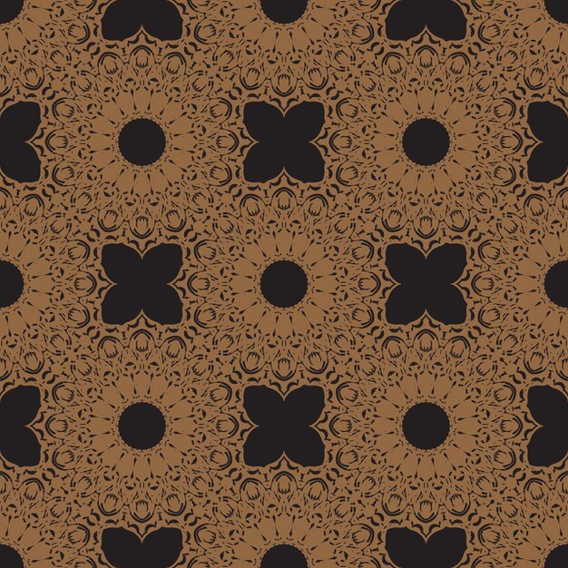 Black seamless pattern with vintage ornaments. Good for backgrounds, prints, apparel and textiles. Vector illustration.