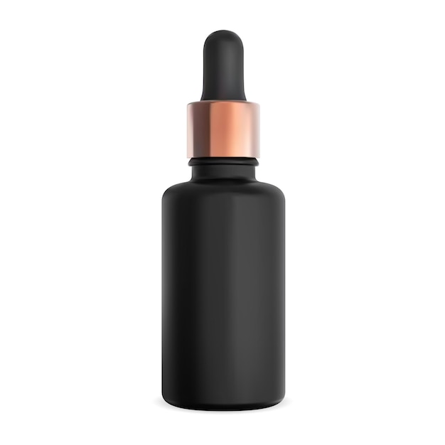 Black serum dropper bottle essential oil eye drop container black glass cosmetic treatment vial