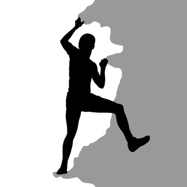 Black set silhouette of female badminton player on white background