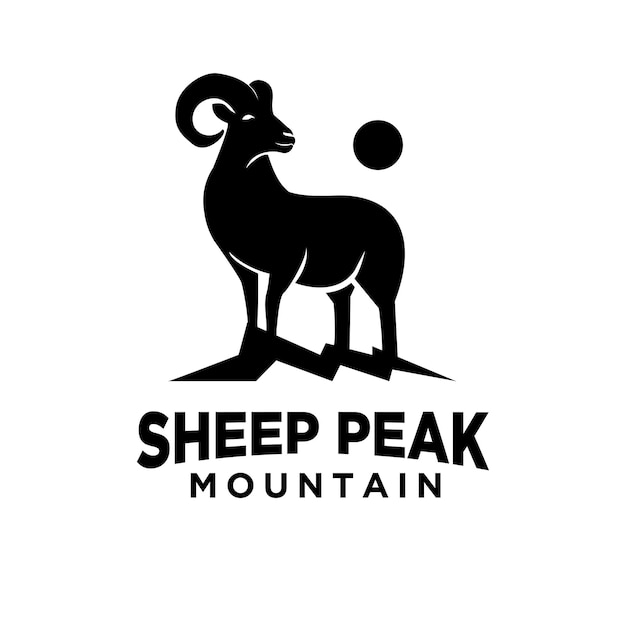 Black sheep goat farm logo icon design template