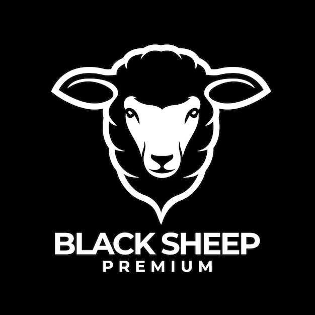 Vector black sheep logo icon design illustration